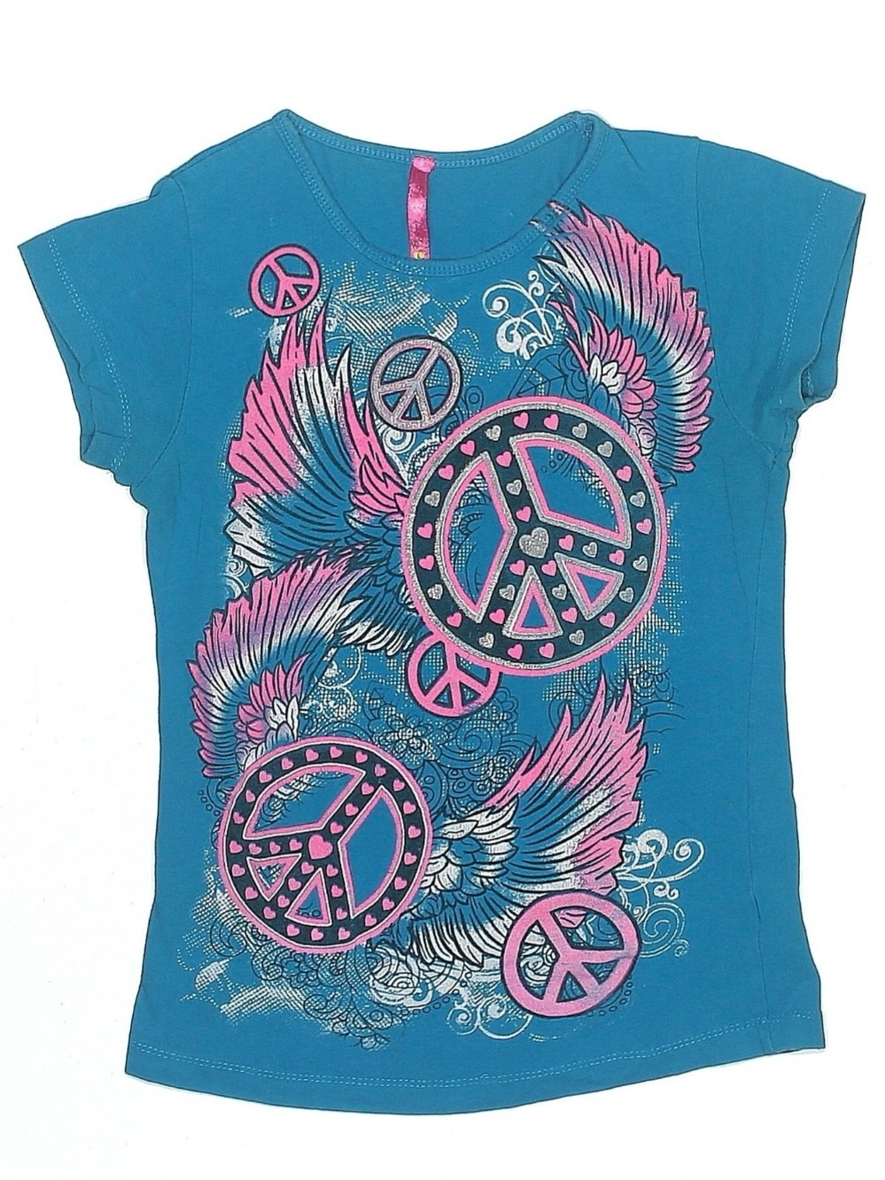 Girls Blue Peace Wing Graphic Tee